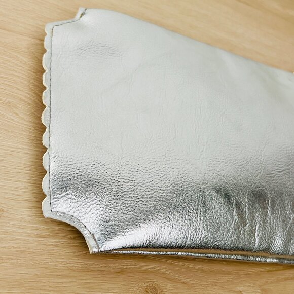 Charming Charlie "Ticket to Paradise" Silver Clutch Purse 13" x 7" / Whimsical - Picture 8 of 16